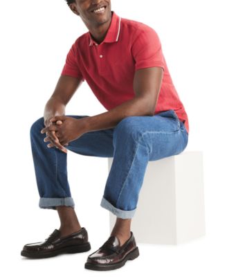 Men's Herringbone Short-Sleeve Polo Shirt