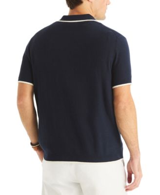 Men's Textured Short-Sleeve Polo Shirt