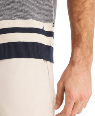 Men's Jacquard Short-Sleeve Sweater Shirt