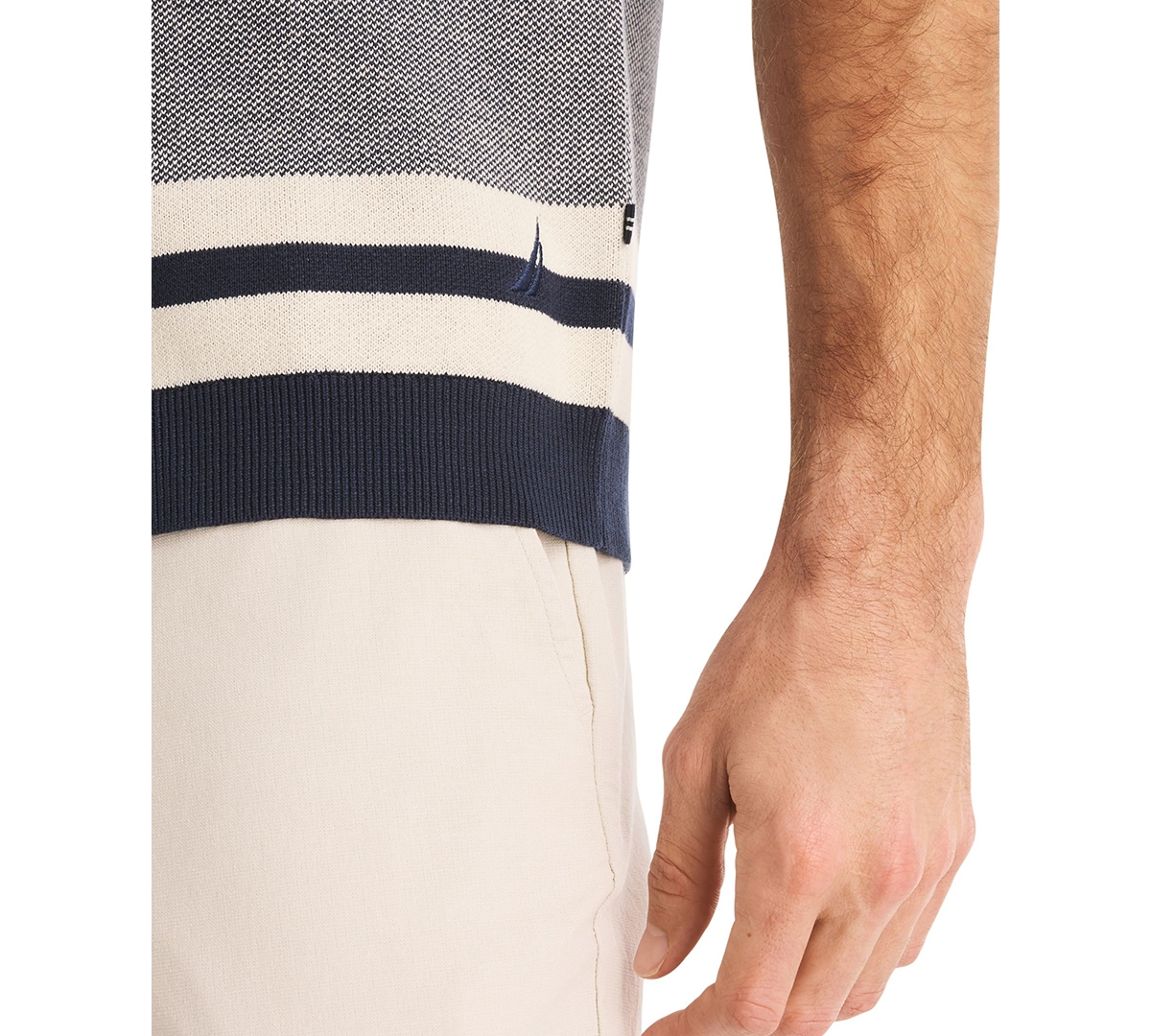 Nautica Men's Jacquard Short-Sleeve Sweater Shirt