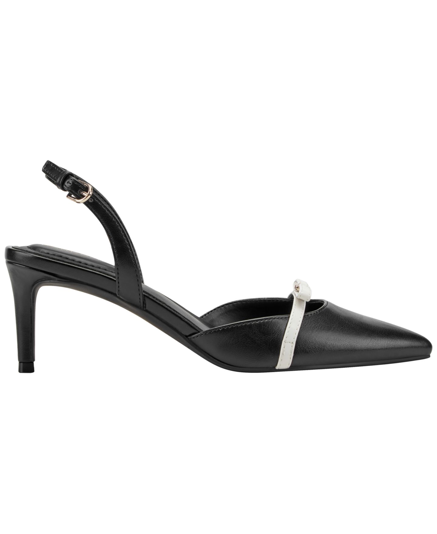 Женские туфли Bandolino Pracen Bow Slingback Kitten Heel Pumps, цвет: Чёрный / Белый — фото 2