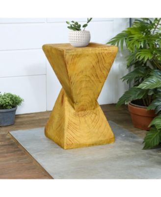 19.6" H Modern Concrete Side Table - Stylish Decorative End Table for Patio, Garden, Porch, Living Room, or Bedroom Decor