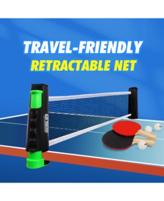 Adjustable Retractable Table Tennis Net & Post. Anywhere Ping Pong Net & Clamps