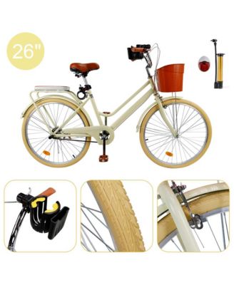 26-Inch Low Step Cruiser Bike with Passenger Seat & Dual Brakes, Free Bottle Holder