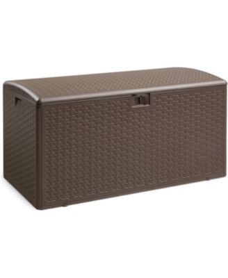 99-Gallon Waterproof Outdoor Storage Box - Lockable, UV-Resistant, for Patio, Pool Aad Garden