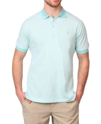 Men's Super Soft Yarn Dye Stripes Slub Polo with Rib Collar