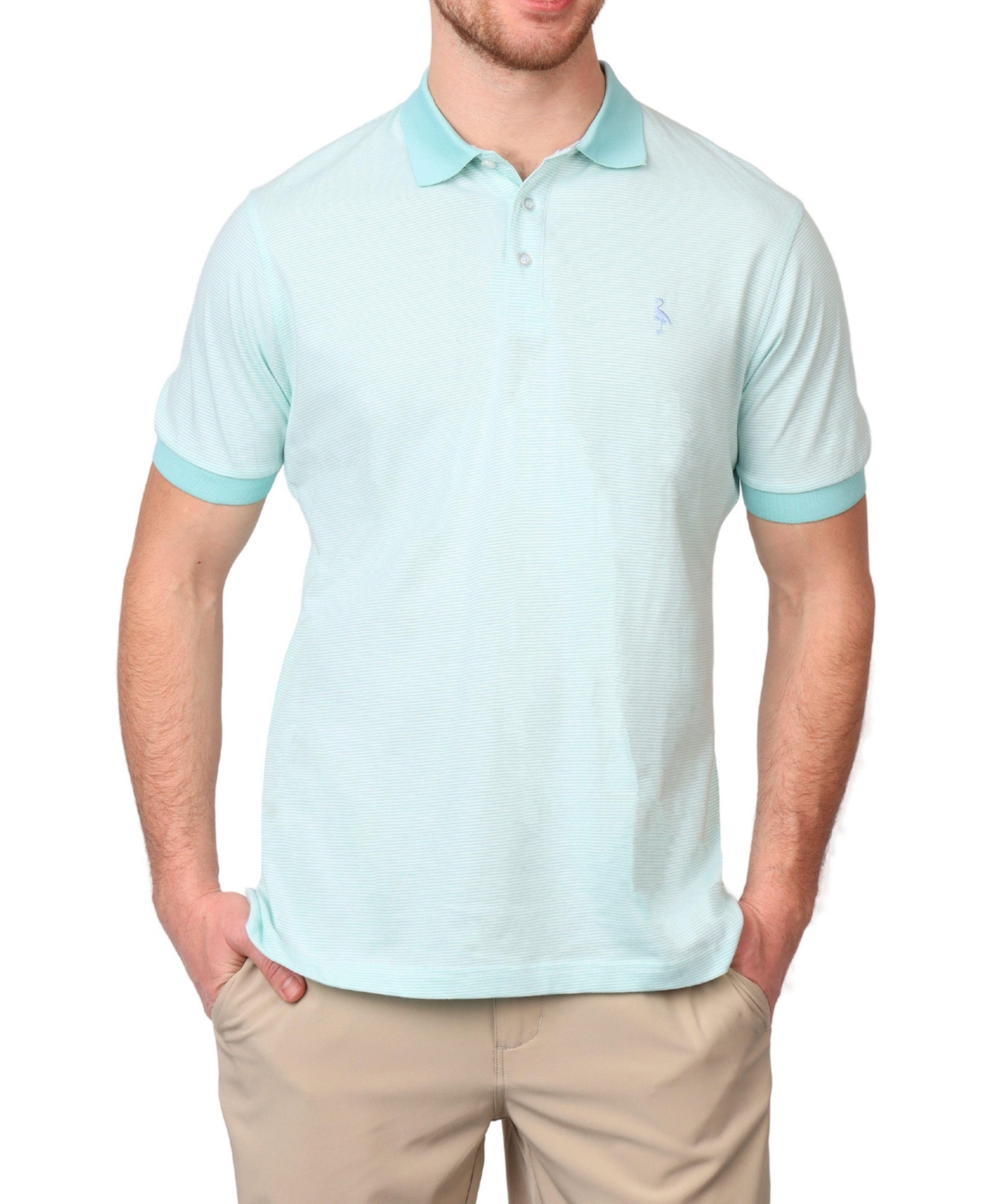 Tailorbyrd Men's Super Soft Yarn Dye Stripes Slub Polo with Rib Collar