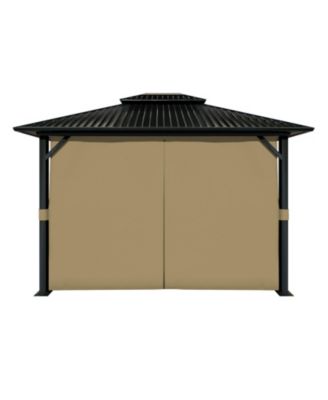 4-Panel Gazebo Replacement Curtains with Double Zipper