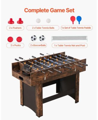3-in-1 Game Table 54" Combo Table with Air Hockey Ping Pong and Foosball