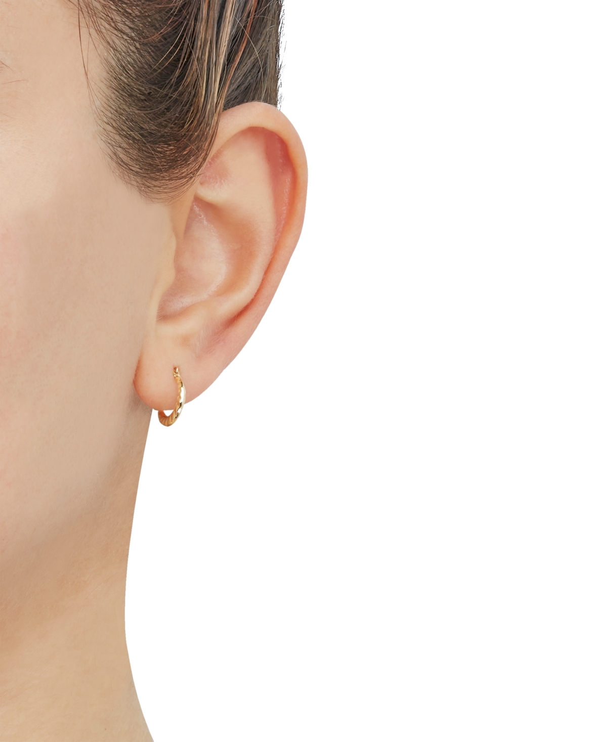 Macy's Hinged Catch Hoop Earrings in 14k Yellow Gold