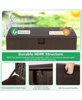 105 Gallon Outdoor Resin Deck Box All Weather Lockable Storage Container