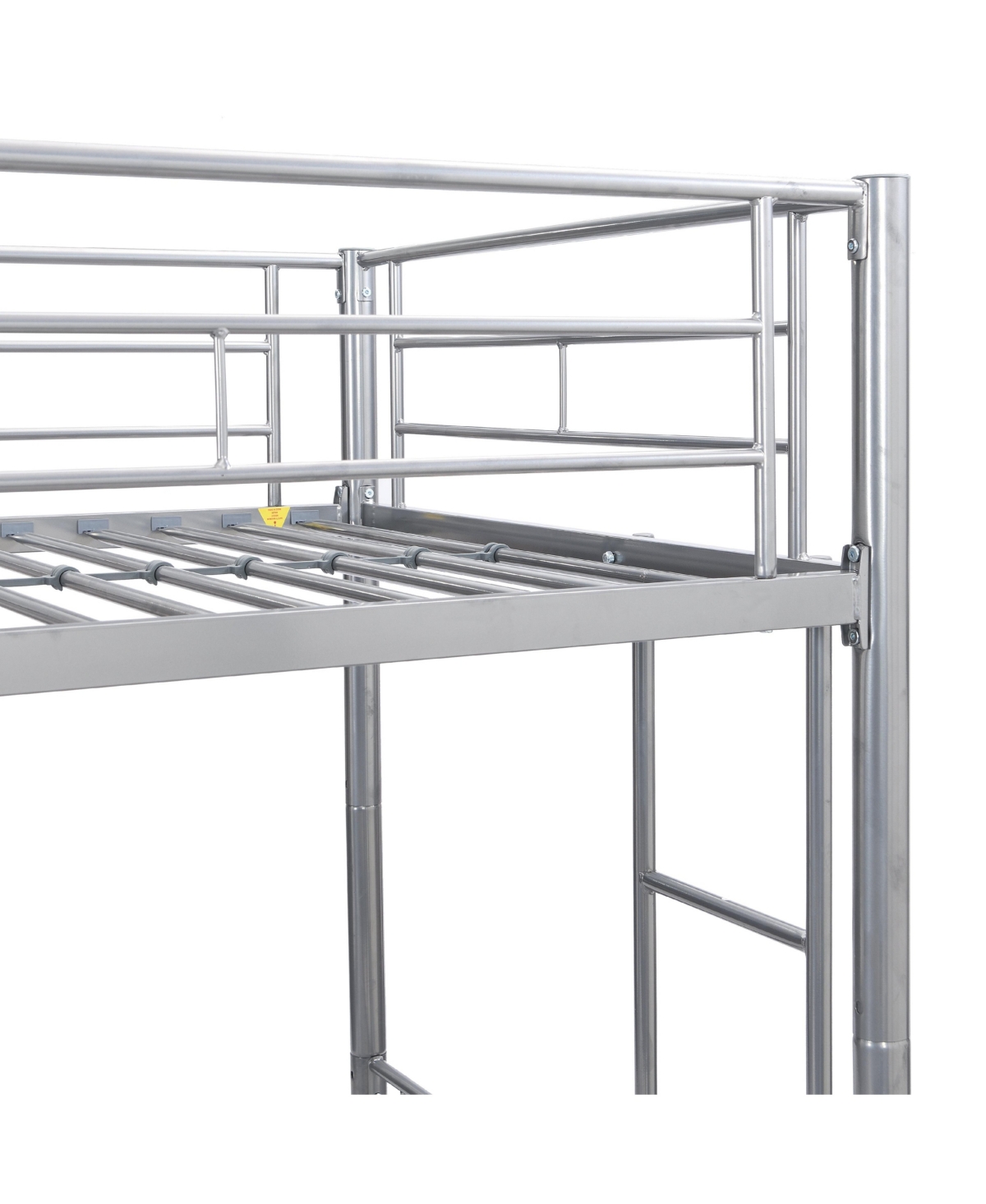 Metal Bunk Bed Silver Twin Over Twin, No Box Spring Needed, Easy Assemble