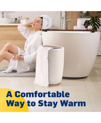 Large Towel Warmer, Bucket Style W/Timer & Auto Shut-Off, Fits Two 40”x70” Towels - Gray.