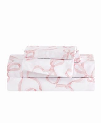 Printed Bow 4-Piece Sheet Set, Full