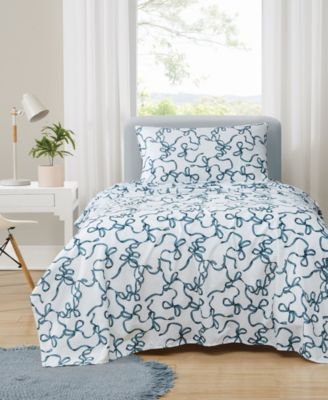 Printed Bow 3-Pc. Sheet Set, Twin XL