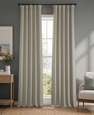 Faux Linen Room Darkening Curtains for Bedroom and Living Room Curtains (1 Panel)