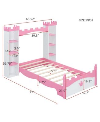 Castle Twin Platform Bed for Kids with Storage