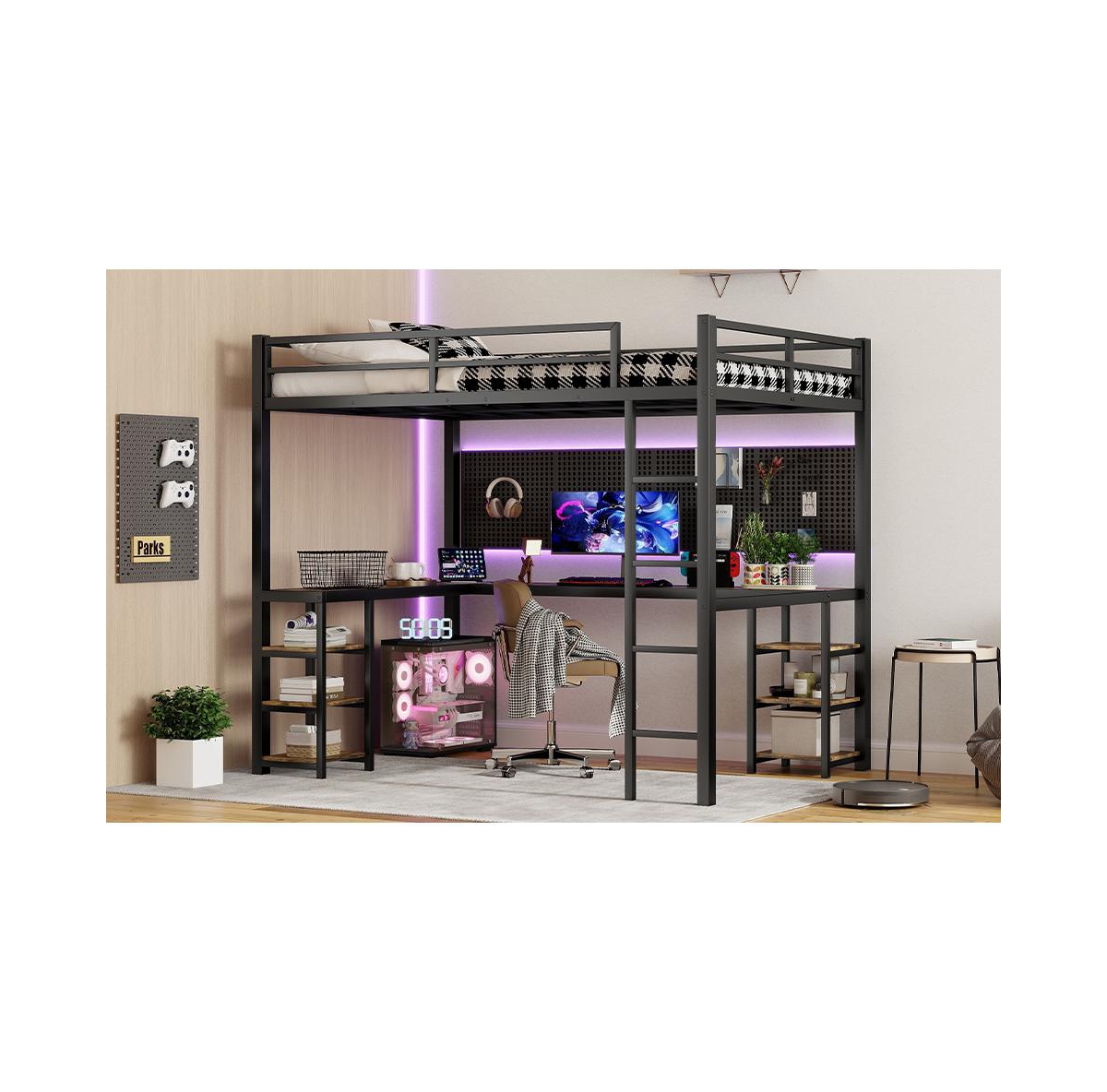 Streamdale Furniture Full Xl Loft Bed with Desk & Shelves