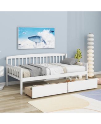 White Twin Daybed with Storage Drawers