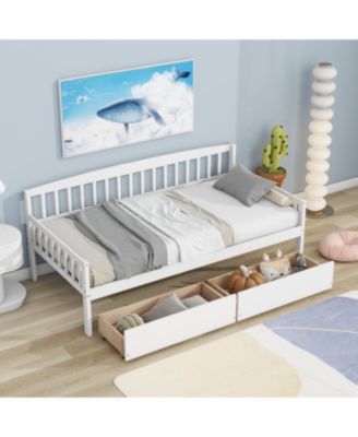 White Twin Daybed with Storage Drawers