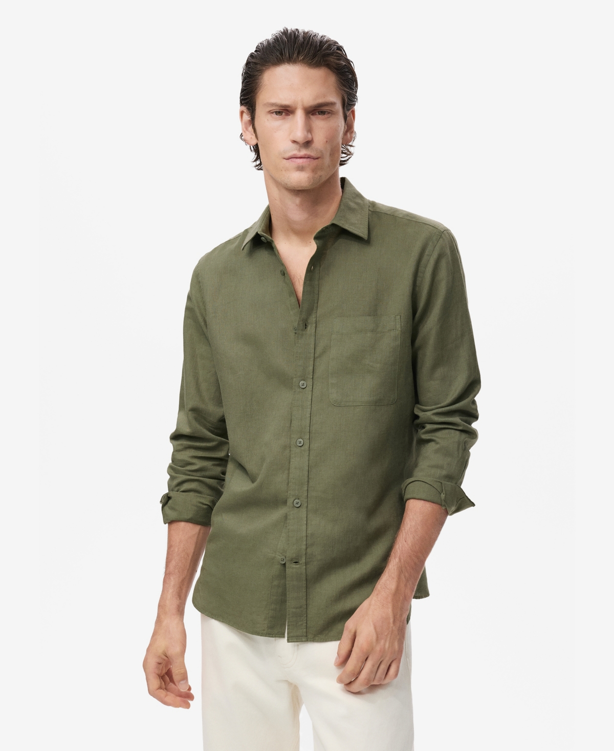 Mango Men's Pocket Linen Shirt