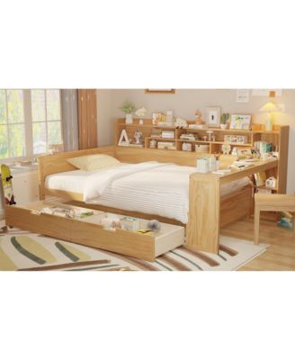 Pc Wooden Storage Desk Daybed
