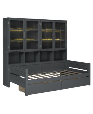 Streamdale Twin Daybed w/ Storage, LED & Shelves