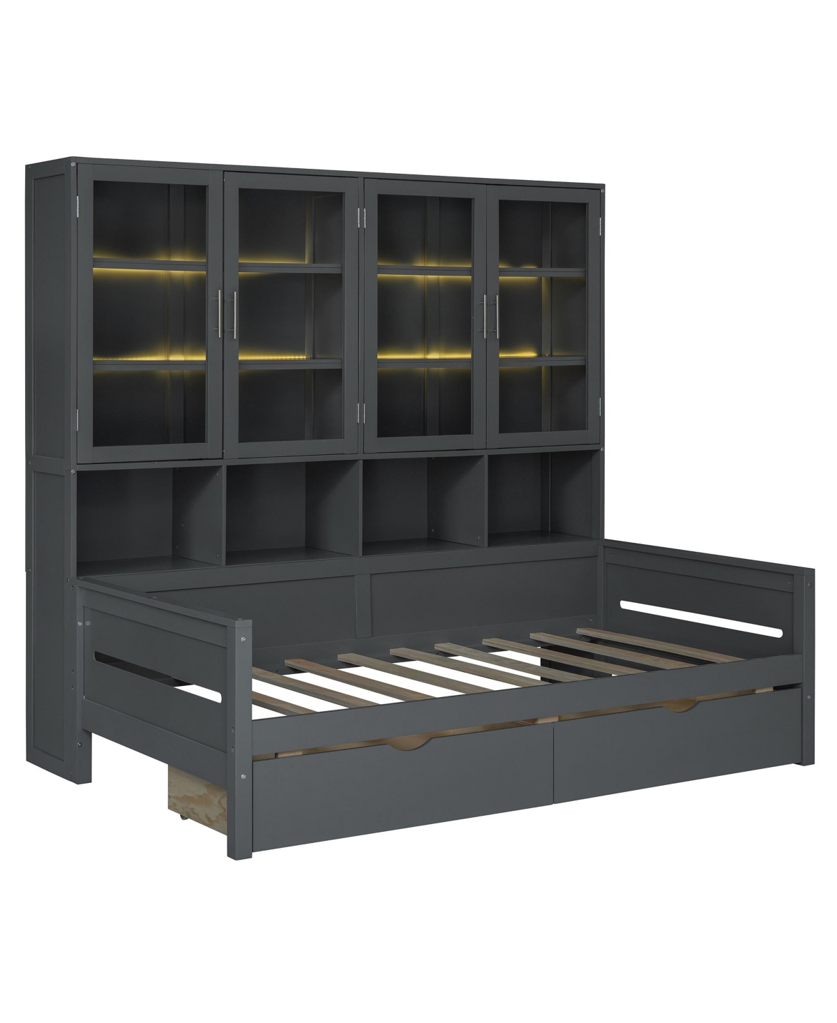 Streamdale Furniture Streamdale Twin Daybed w/ Storage, Led & Shelves