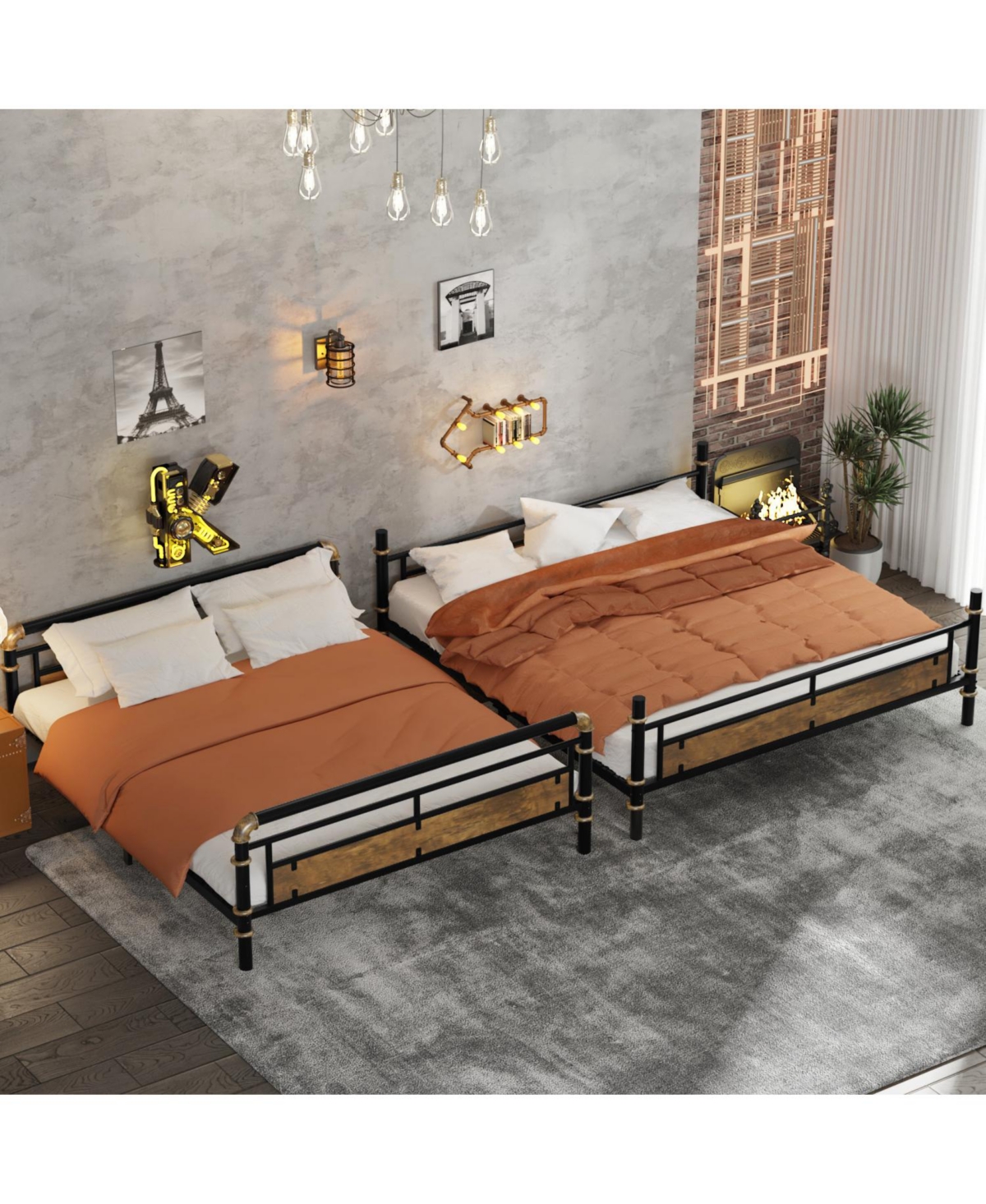 Streamdale Furniture Full Xl/Queen Metal Bunk Bed