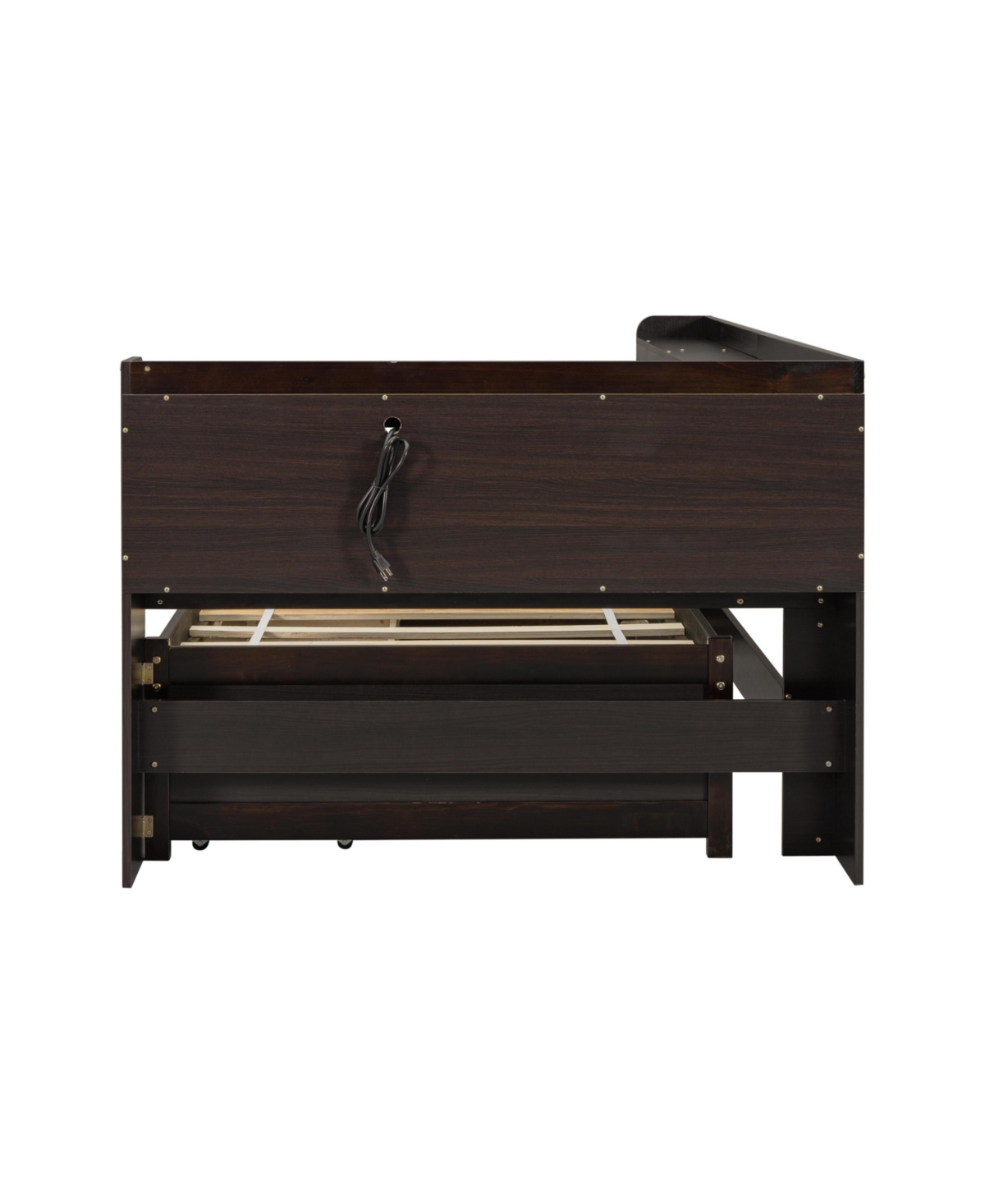 Streamdale Furniture Twin L-Shaped Bookcase Bed w/ Outlets & Drawers