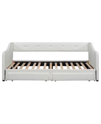 Twin XL to King Size Upholstered Daybed with Two Drawers