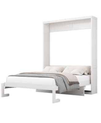 Streamdale Queen Size Murphy Bed, 68-inch Cabinet Bed Folding Wall Bed with Desk Combo Perfect for Guest Room,Study