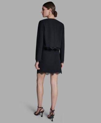 Women's Padded Shoulder Open Front Jacket