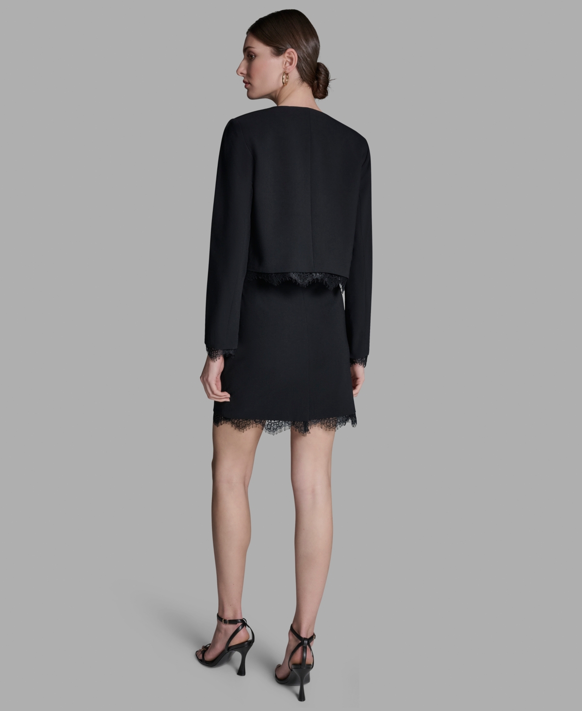 Bcbg Women's Padded Shoulder Open Front Jacket