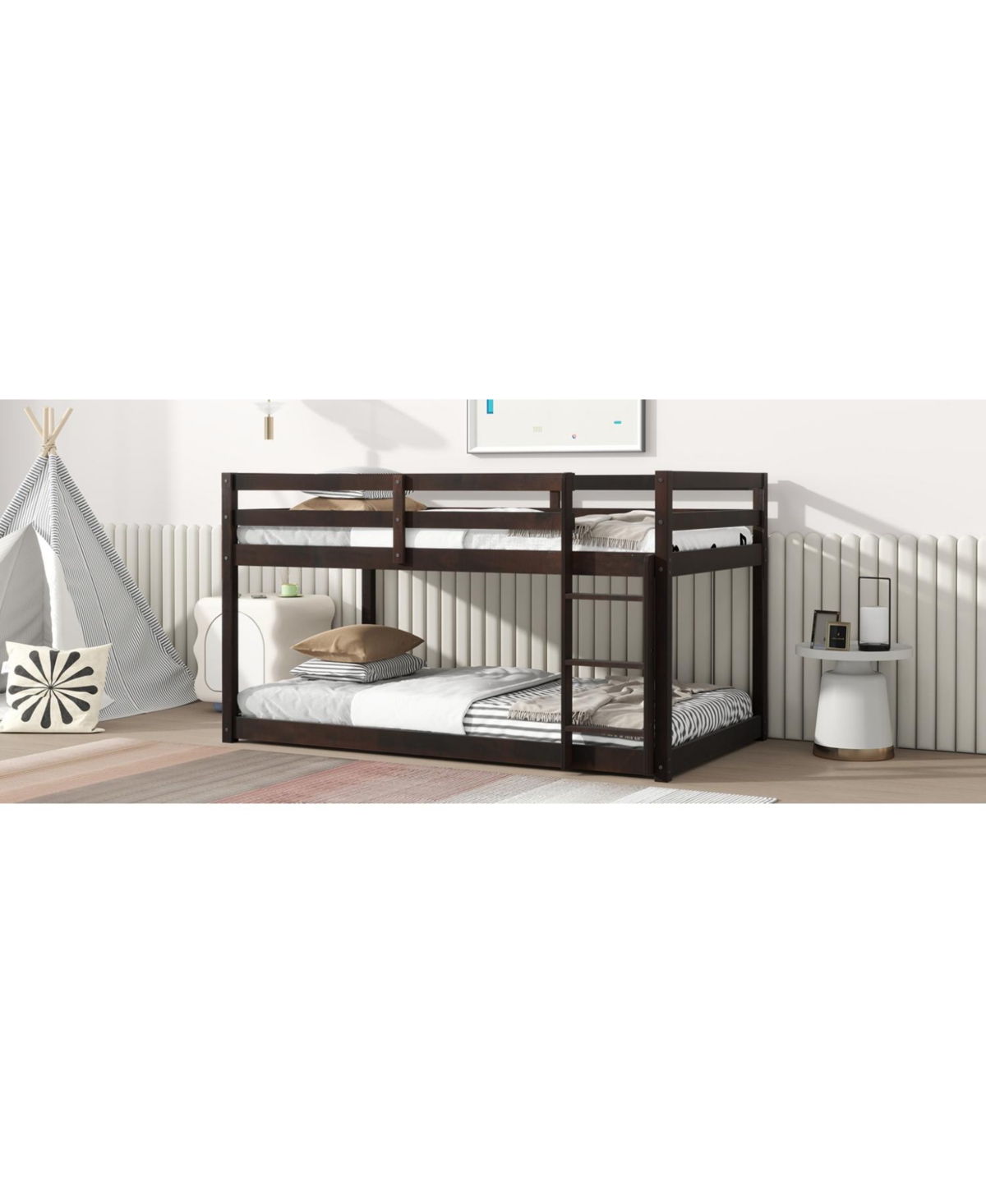 Streamdale Furniture Streamdale Solid Wood Twin over Twin Loft Bed with Ladder and Reinforced Slats