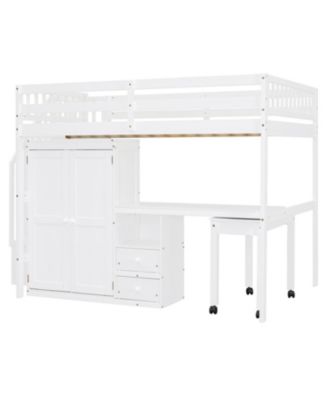  Loft Bed with Stairs, Storage & Desk - Space-Saving Kids & Teen Furniture
