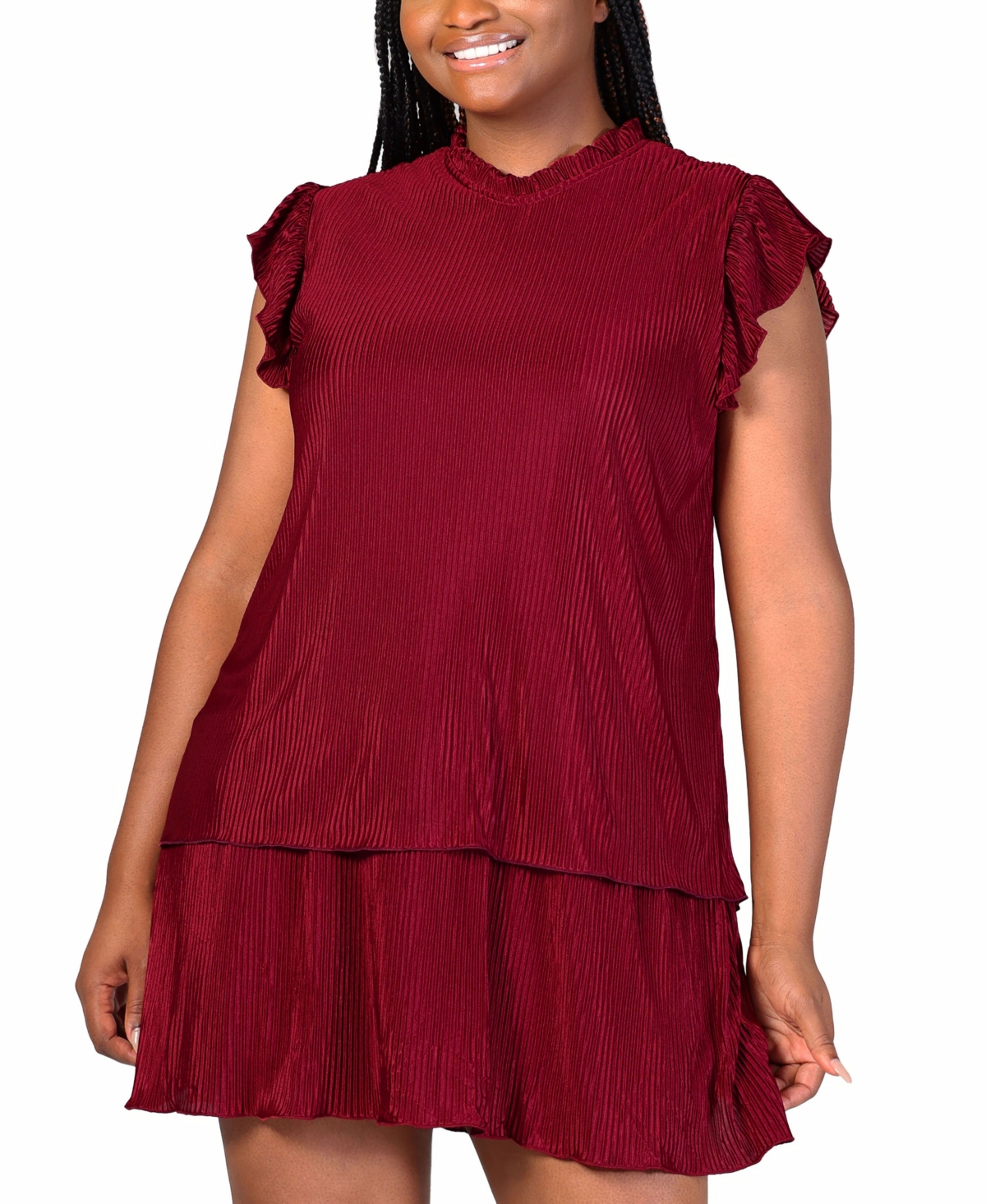 24seven Comfort Apparel Plus Empire Waist Midi Dress