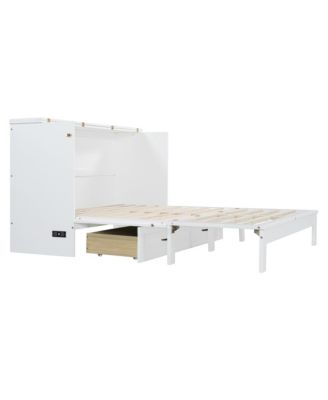 Queen Size Murphy Bed with Large Drawers