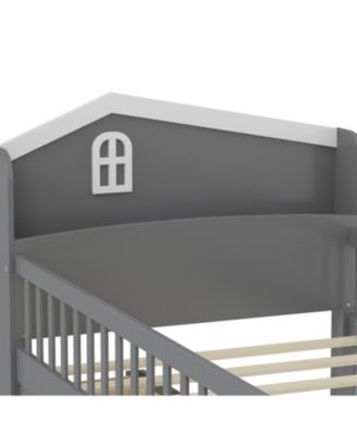 Twin Bed Frame with Storage & Guardrail