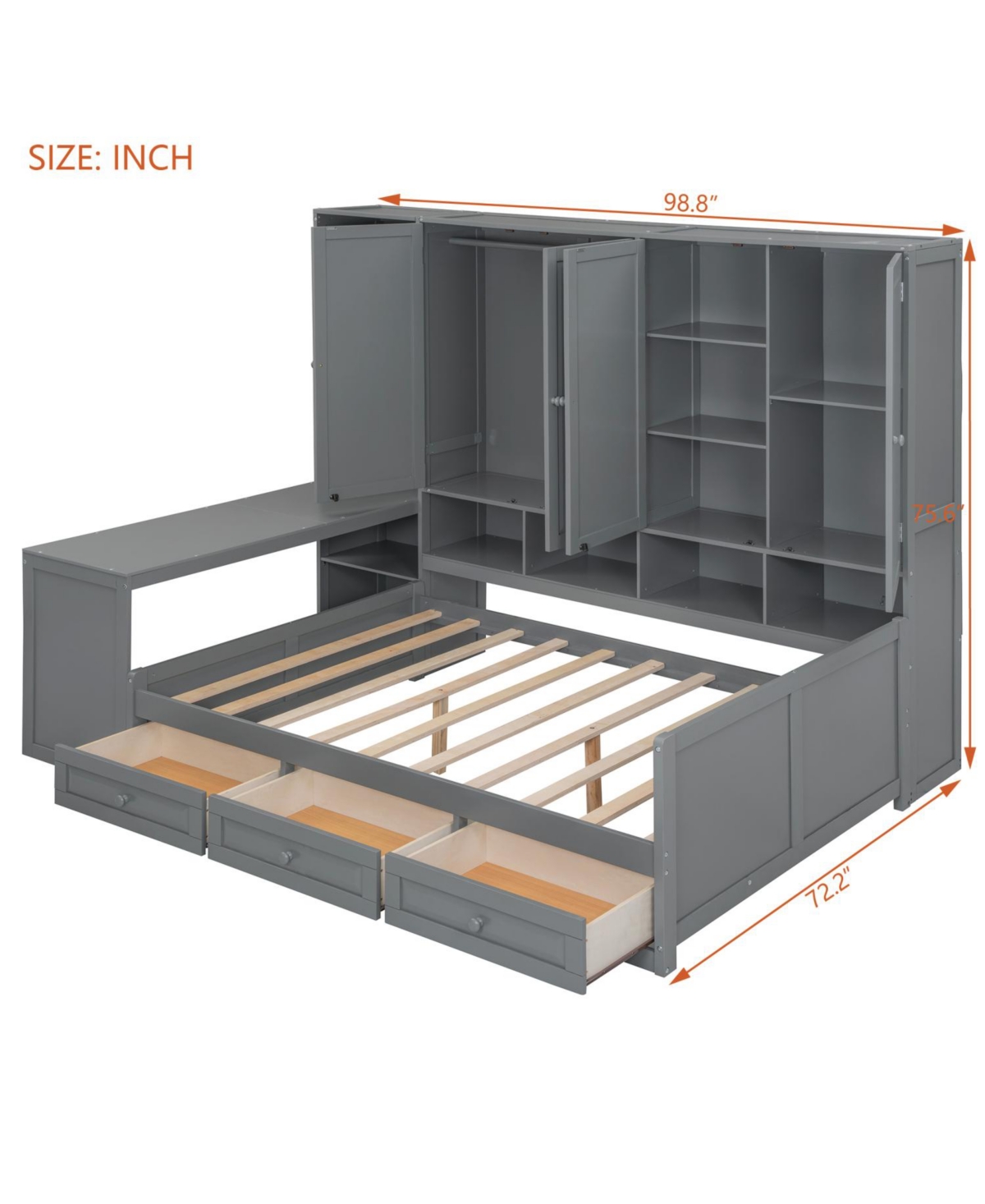Streamdale Furniture Daybed with Drawers & All-in-One Cabinet