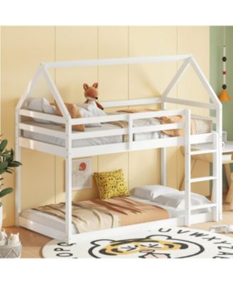 Twin Over Twin   Wood House Bunk Bed