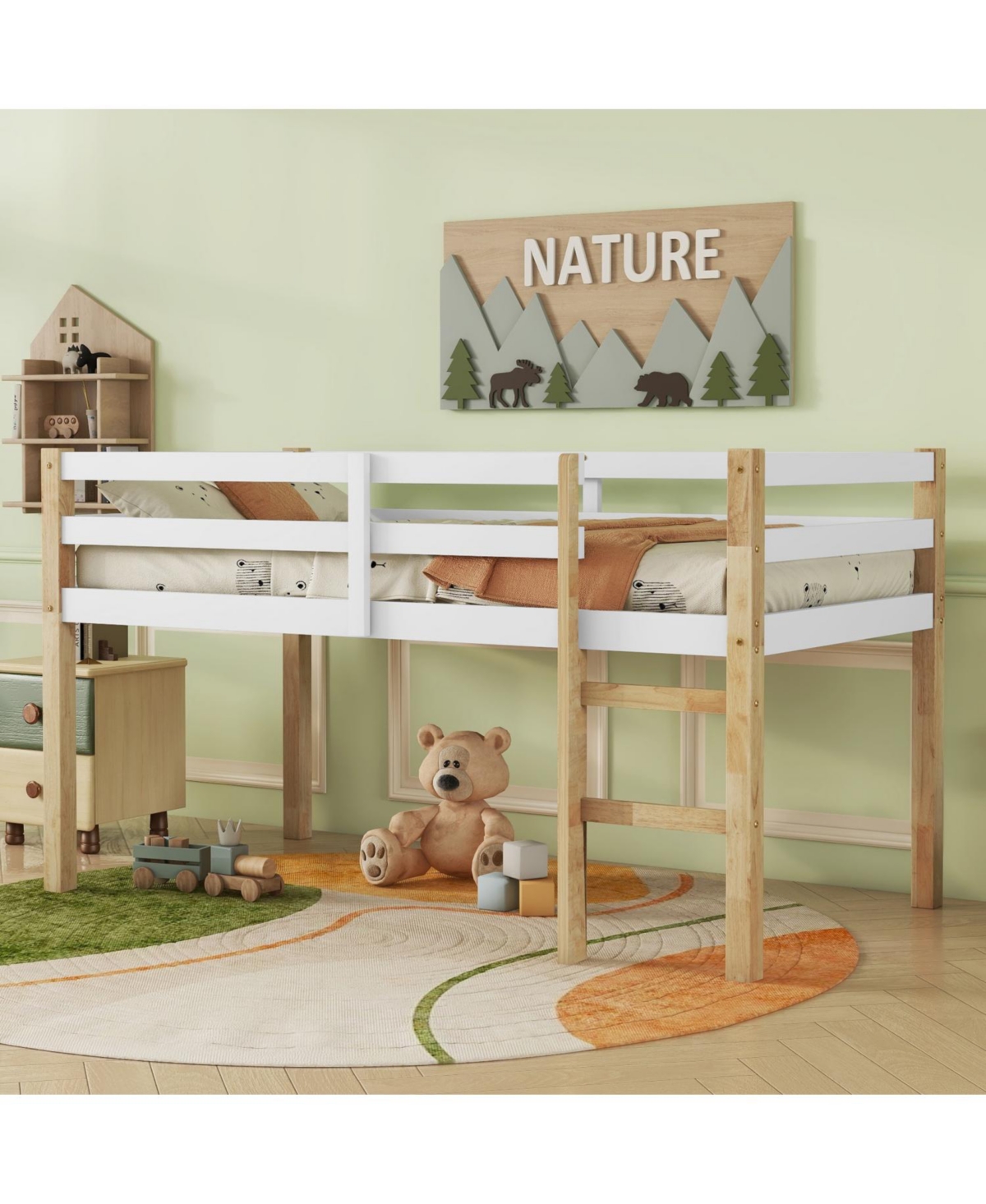 Streamdale Furniture Rubberwood Twin Loft Bed