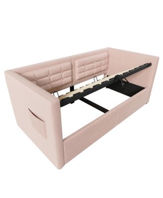  Velvet Twin Daybed with USB Charging & Storage