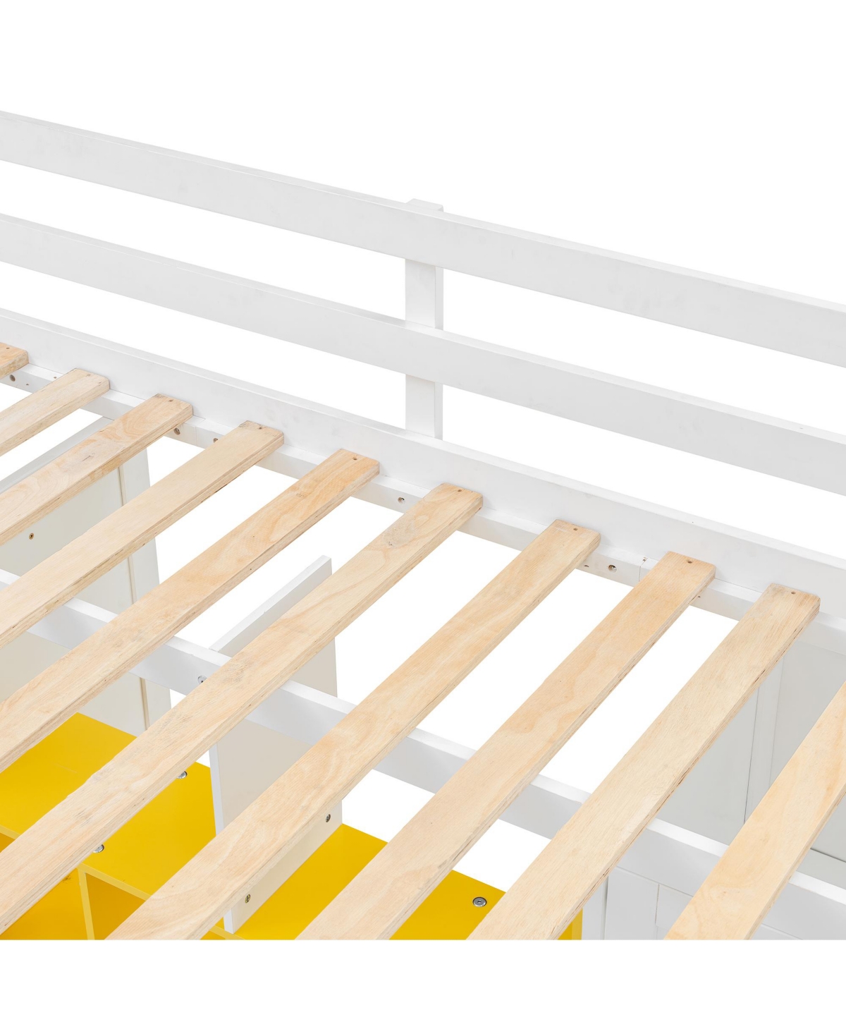 Streamdale Furniture Full Size Wood Loft Bed with Wardrobe, shelves and Cabinet