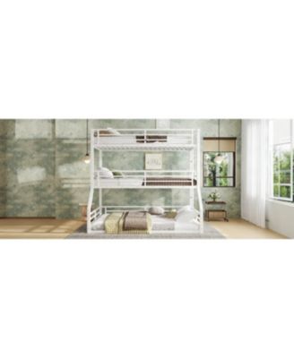 Triple Bunk Bed, Metal, White