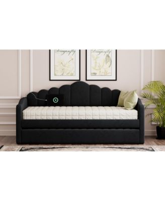 Streamdale Twin Velvet Daybed with Trundle & USB