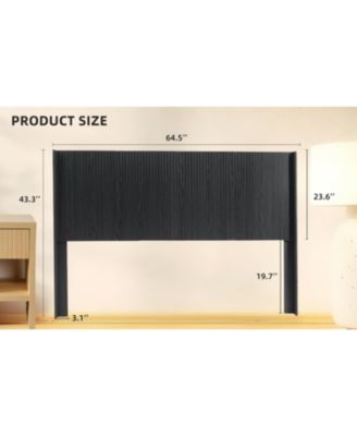 Black Oak Queen Headboard - Fluted Panel, Modern Farmhouse