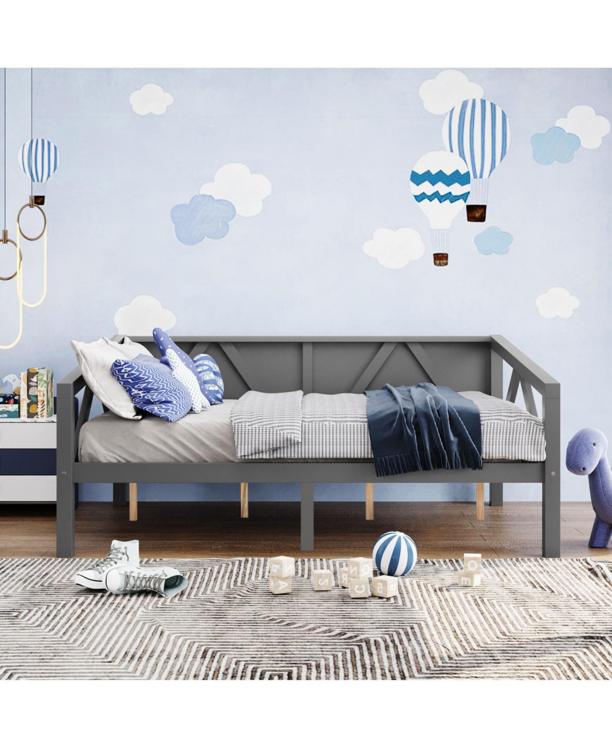 Streamdale Furniture + Full Size + Wood (or Mdf if applicable) + Gray Finish + Daybed