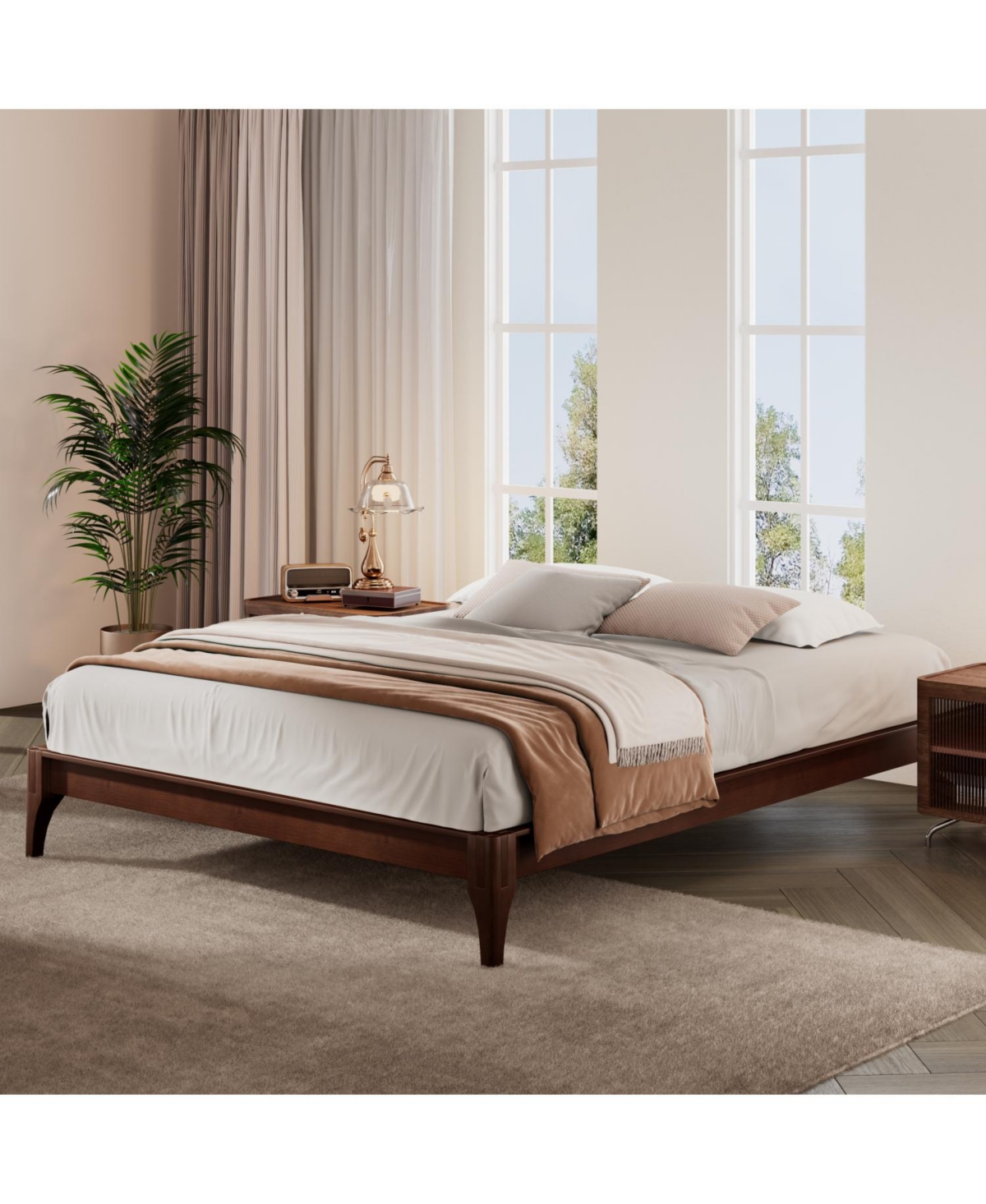 Streamdale Furniture Queen Bamboo Platform Bed Frame