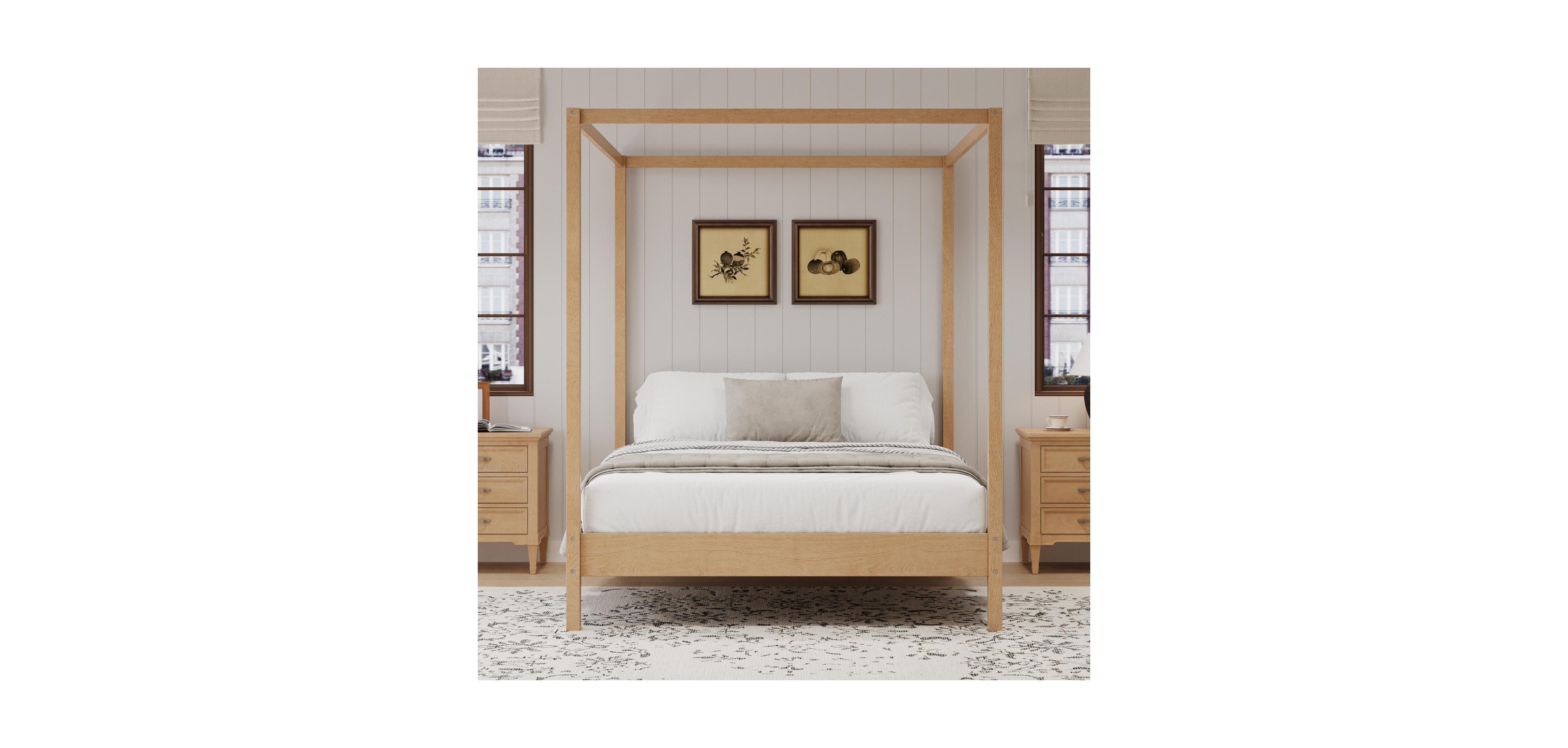 Streamdale Furniture Streamdale Queen Canopy Bed Frame - Solid Wood